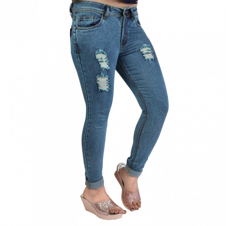 Denim Vistara Women Blue Damage Jeans