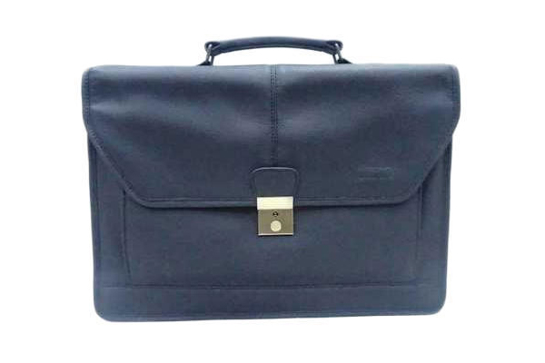 Blue Leather Laptop Bag