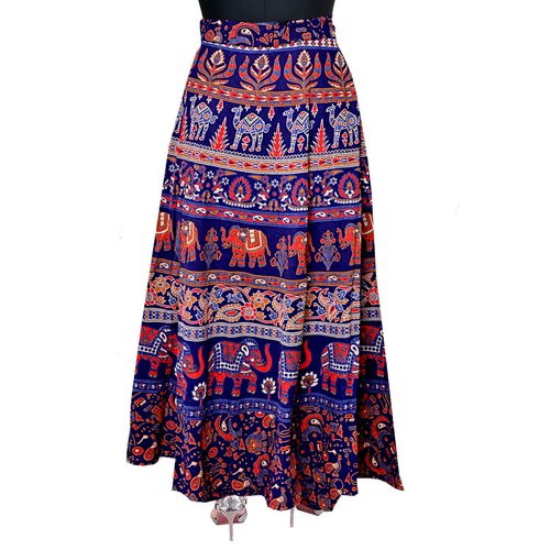 Rajasthani Camel Printed Cotton Wrap Around Skirt