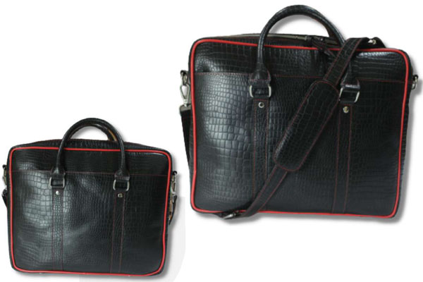 Croco Embossed Laptop Bag