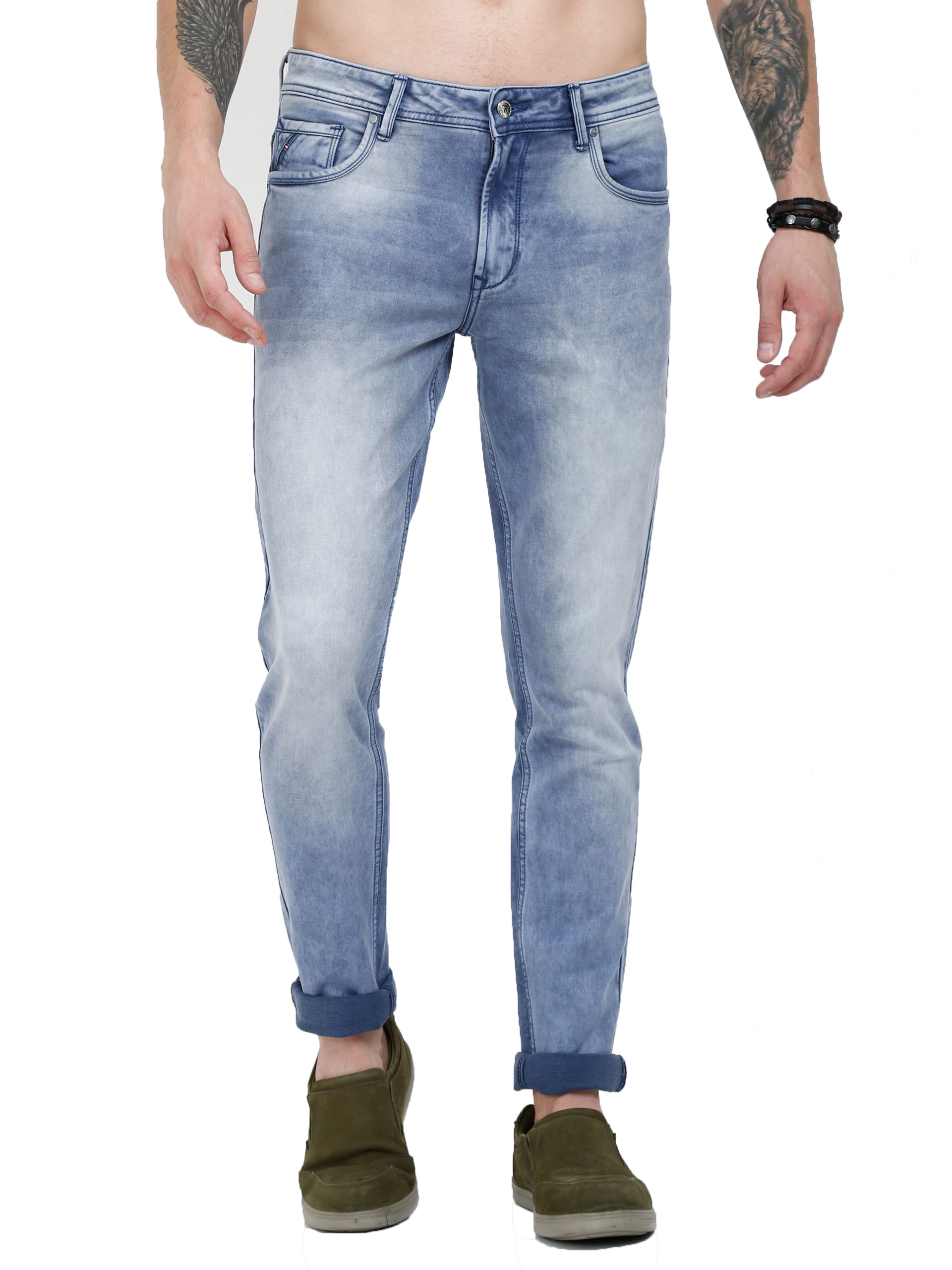 Men Slim-Fit Acid Blue Jean