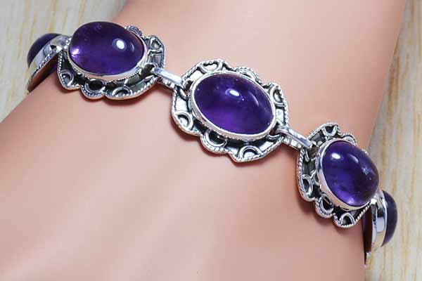 Amethyst 925 Silver Bangle Jewelry