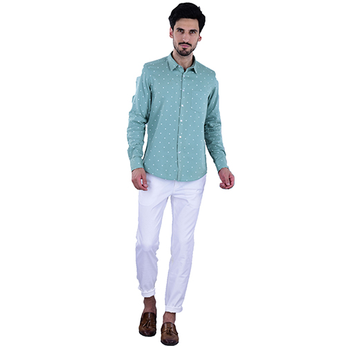 Green Printed Shirt 100% Cotton Youth Fit
