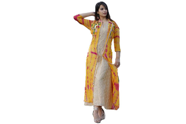 Shibori Jacket Style Kurti