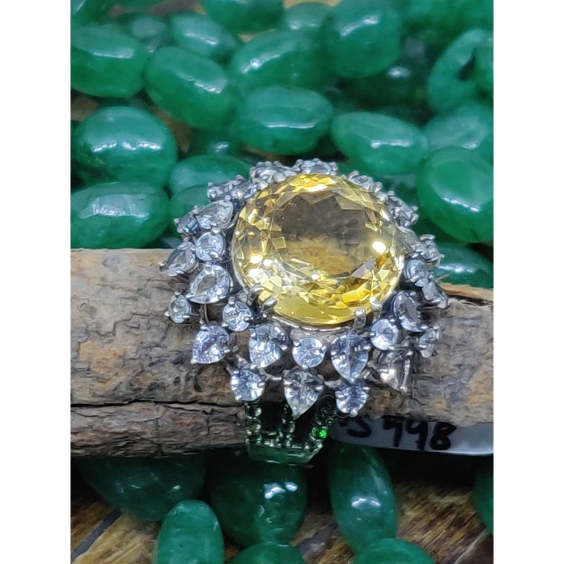 Morning Sun Citrine & White Sapphire Ring