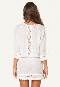 WHITE CROCHET KAFTAN