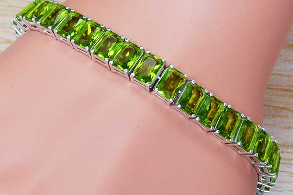 Wholesale Peridot Quartz Silver Bracelet