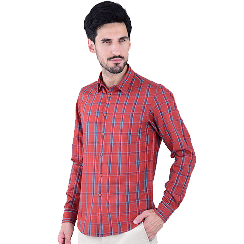 Orange Check Shirt 100% Cotton Youth Fit