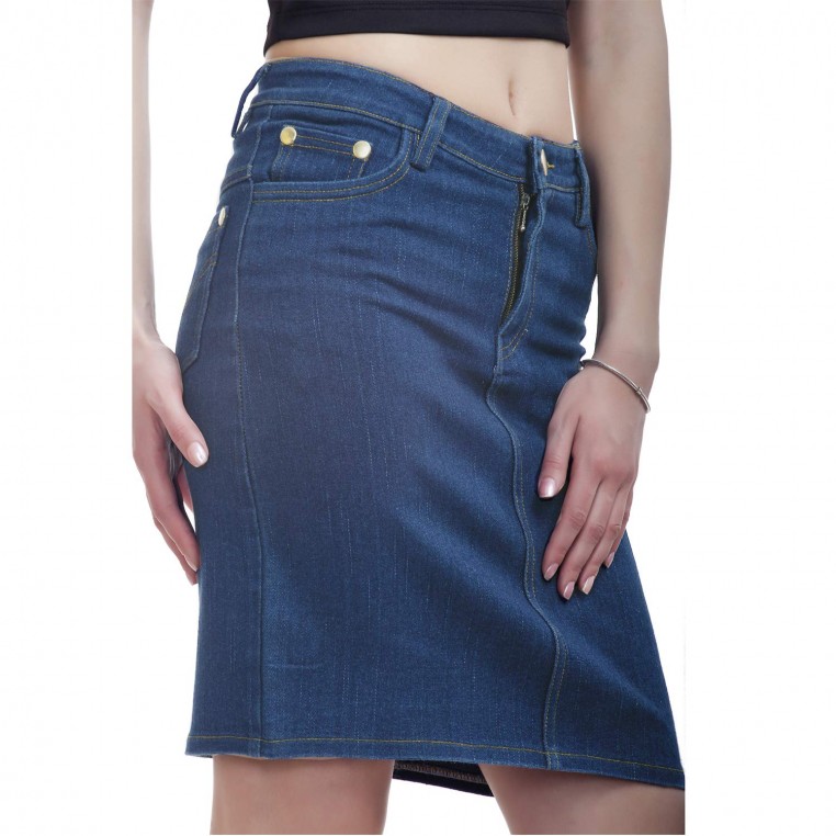 Denim Vistara Blue Denim Skirt For Women