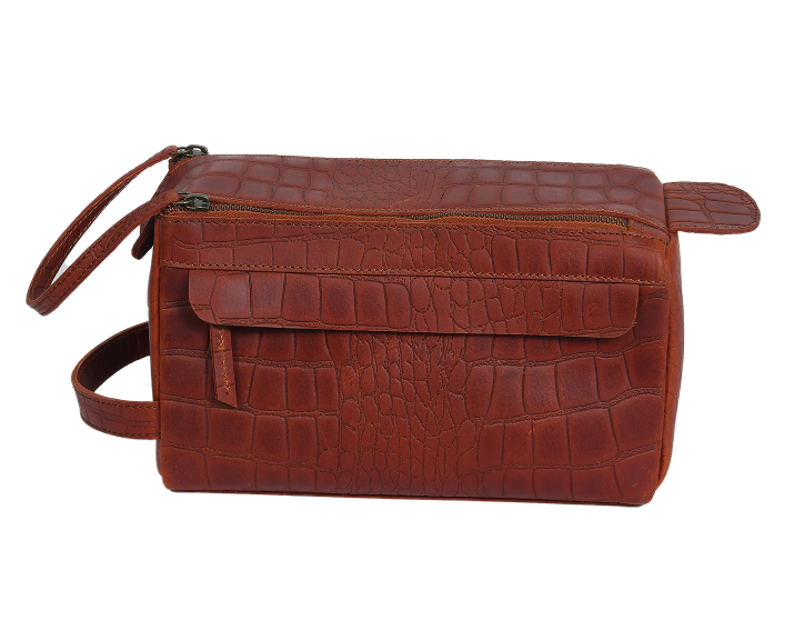 Crazy Croco Printed Leather Bag