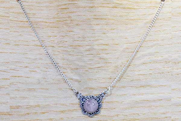 Rose Quartz 925 Silver Necklace