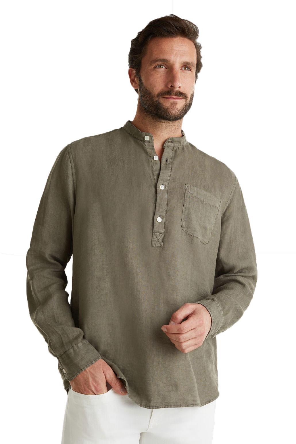 Mens Beachwear Linen Shirt