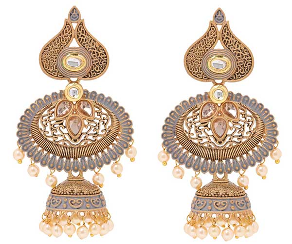 Antique Kundan Long Earrings