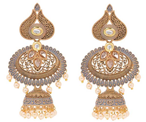 Antique Kundan Long Earrings