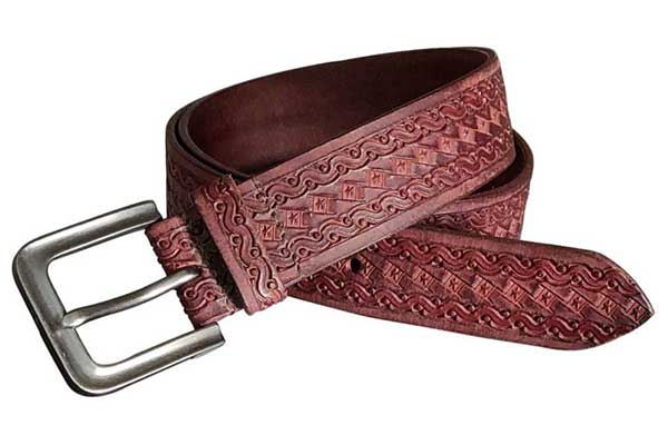 Men`s Leather Tooling Belt