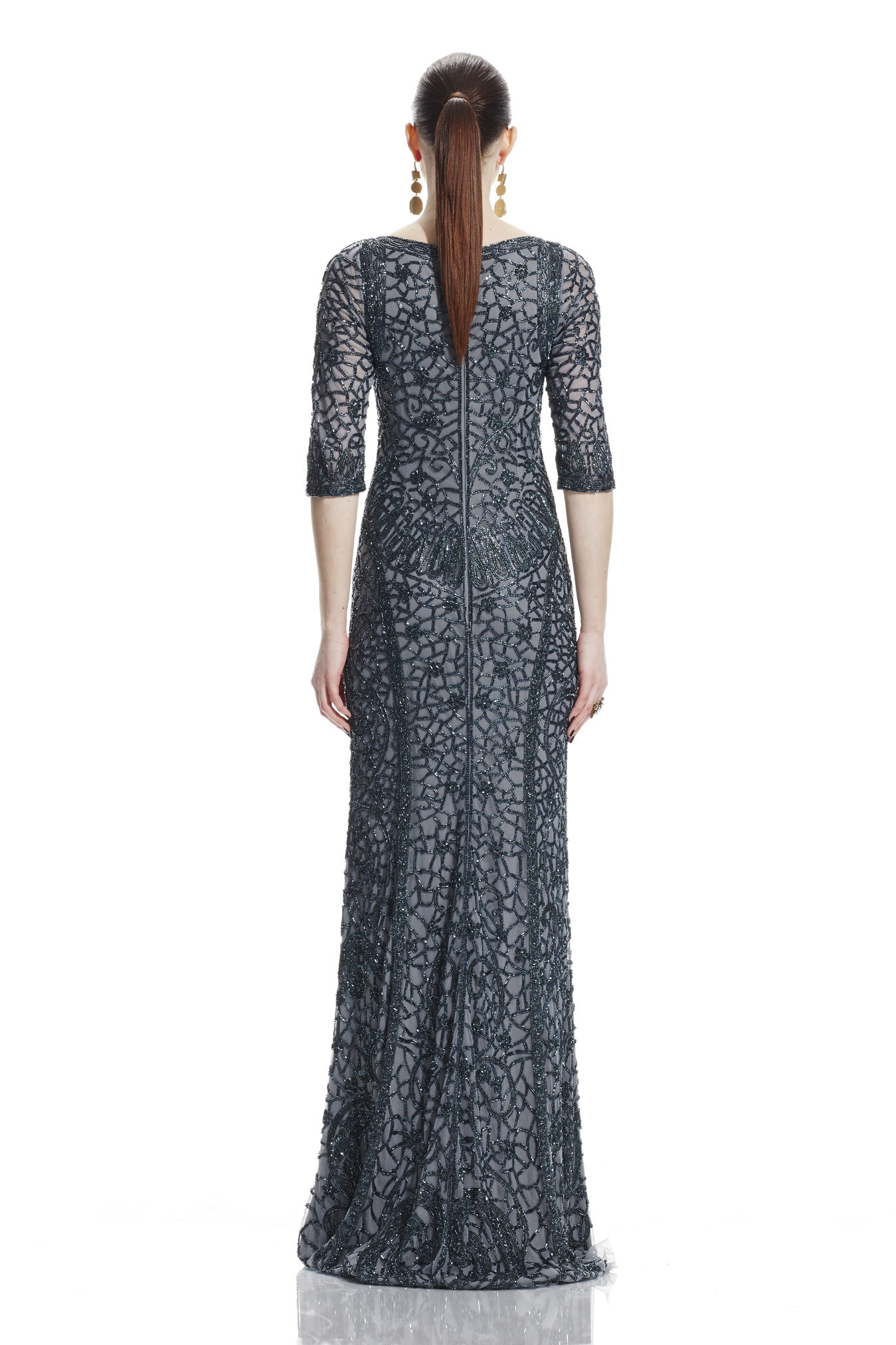 3/4 Sleeve Art Nouveau Gown