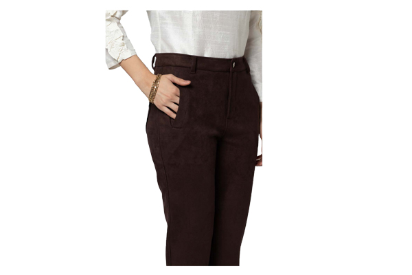 Suede Slim-Fit Pants