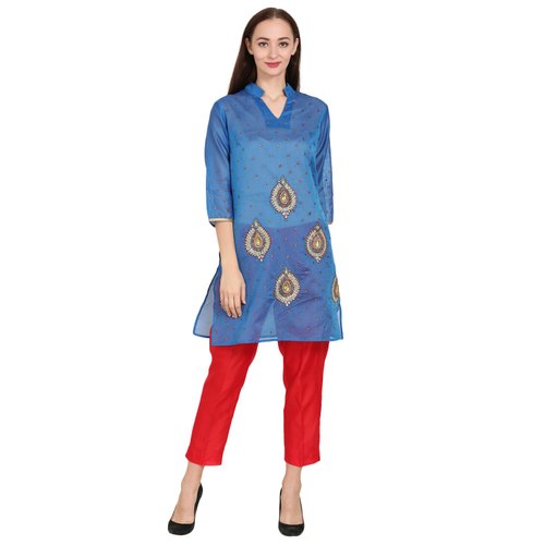 Ladies Chanderi Cotton Kurti