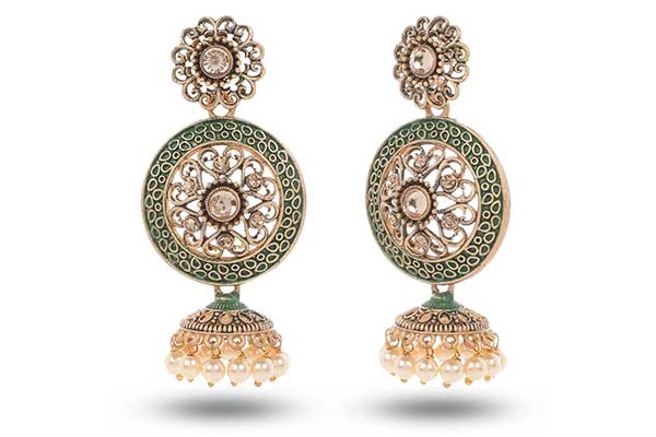 Antique Meena Earrings