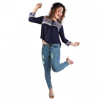 Denim Vistara Women Blue Damage Jeans