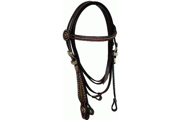 Leather Headstall, Breastplate And Reins