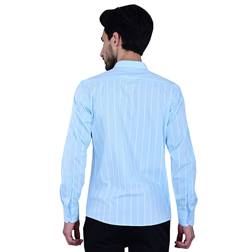 Blue Stripe Print Shirt 100% Cotton Youth Fit