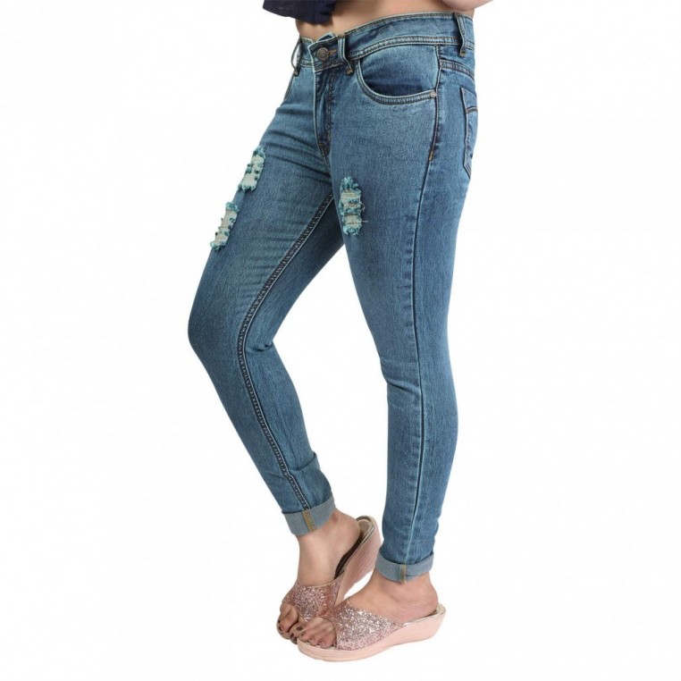 Denim Vistara Women Blue Damage Jeans