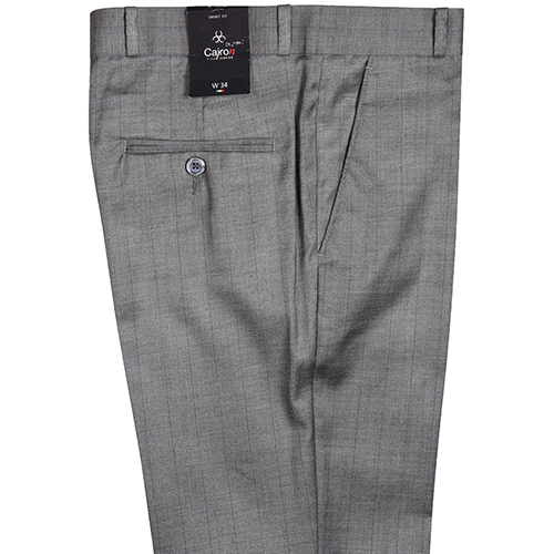 Grey Check Trouser Terry Rayon Slim Fit