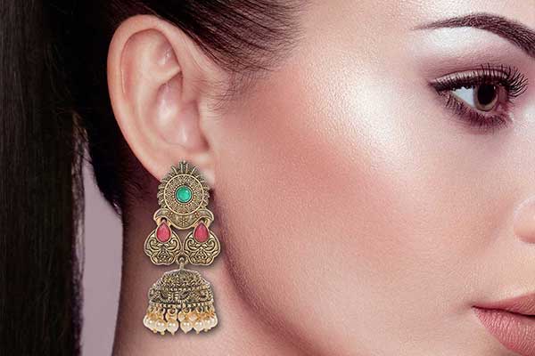 Antique Gold Polished Jhumki