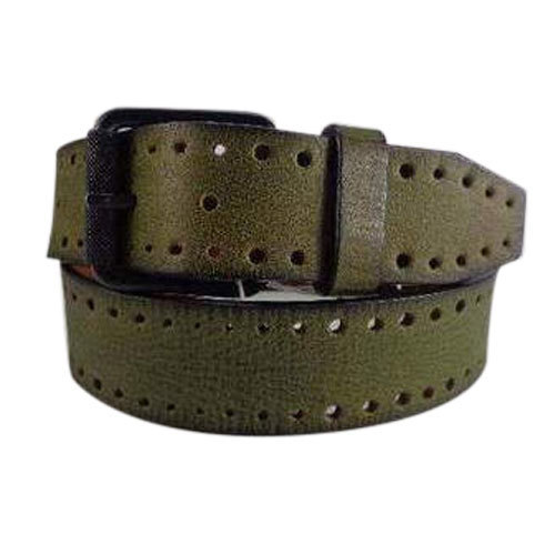 Mens Dusky Green Artificial Leather Fashion Belt