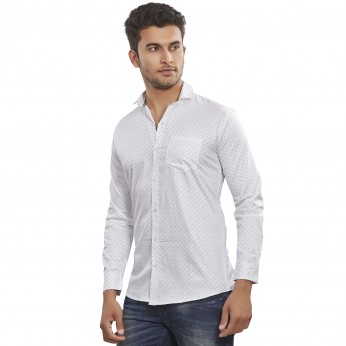 Royal Spider Men`s Stylish White Casual Shirt