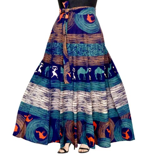 Jaipuri Camel Printed Wrap Around Skirts