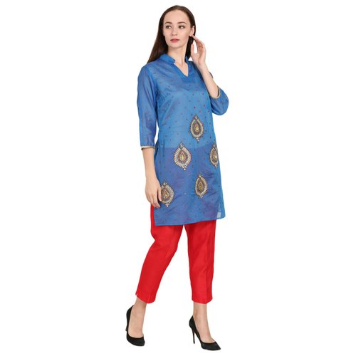 Ladies Chanderi Cotton Kurti