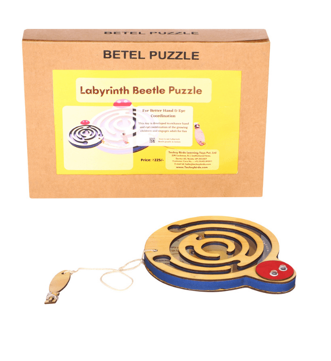 Wooden Toy Labyrinth Beetle Puzzle