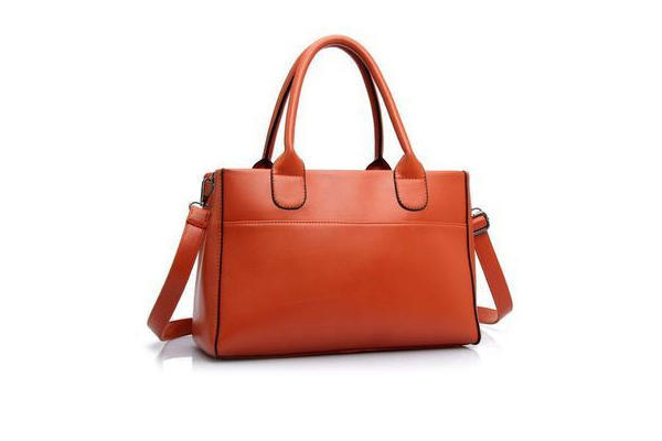 Orange Leather Bag For Ladies