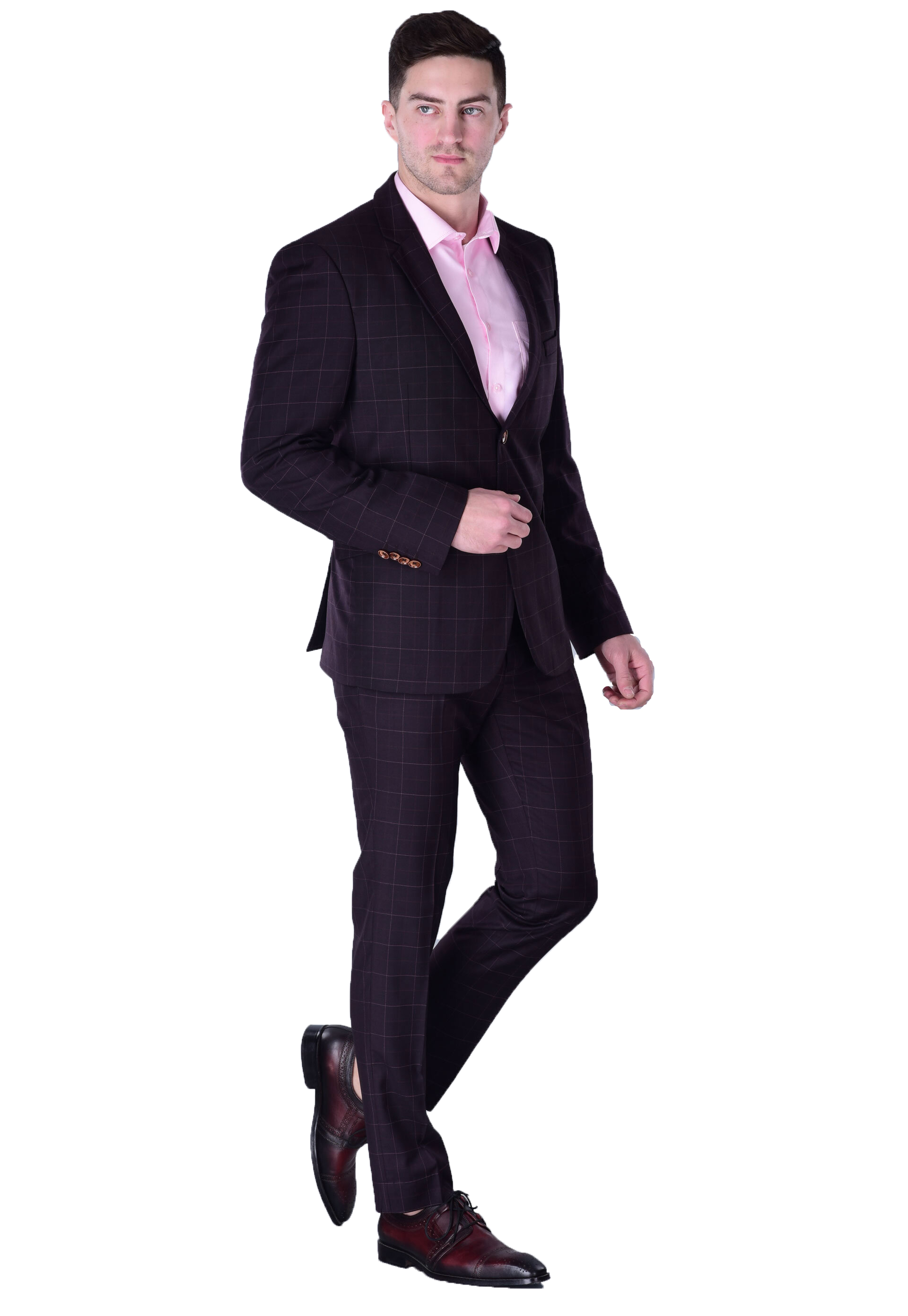 Purple Check Suit Terry Rayon Youth Fit