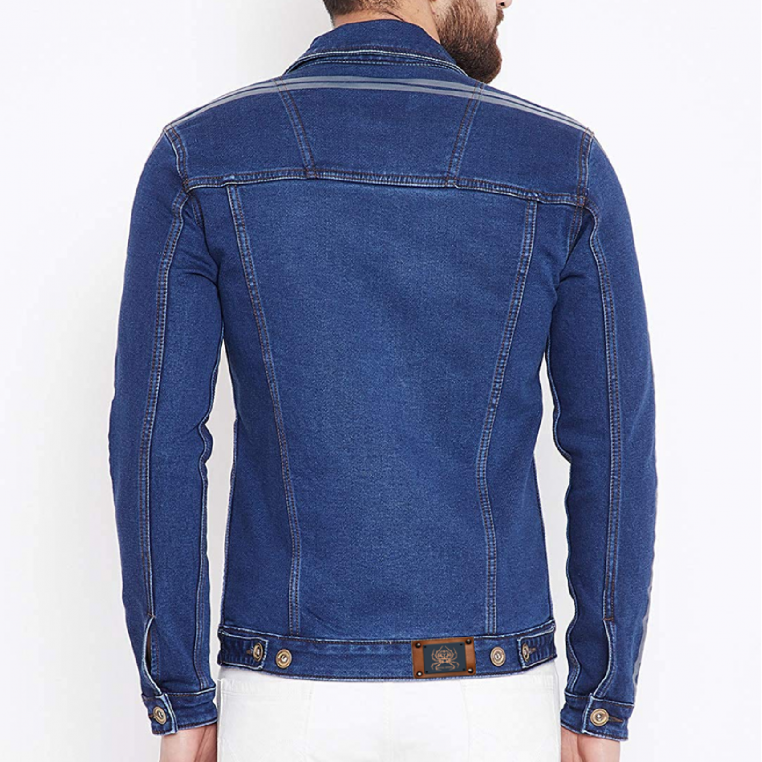 Royal Spider Men`s Full Sleeves Blue Denim Jacket