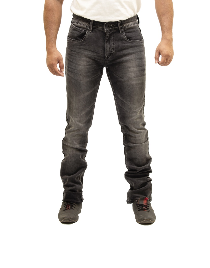 Men Straight-Fit Tinted Black Jean