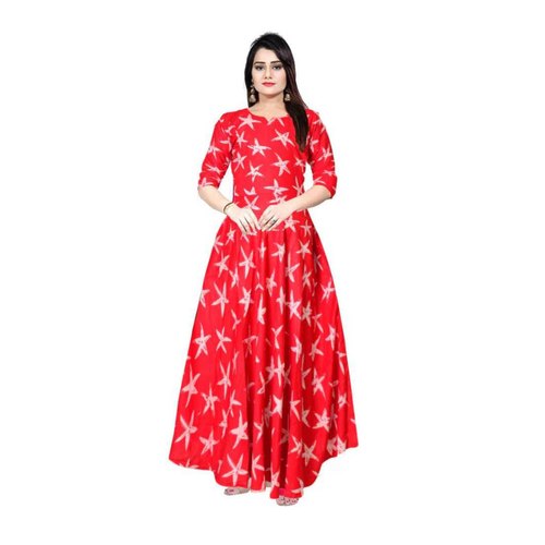 Jaipuri Star Print Rayon Dress