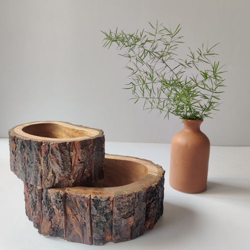 D Bark Shaped Bowls Set Of 2