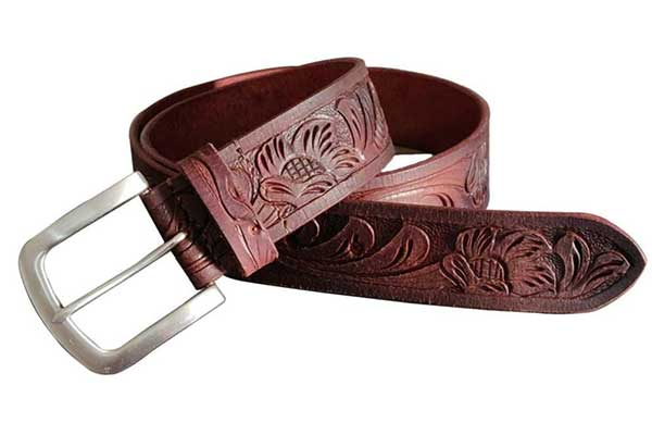 Men`s Leather Tooling Belt