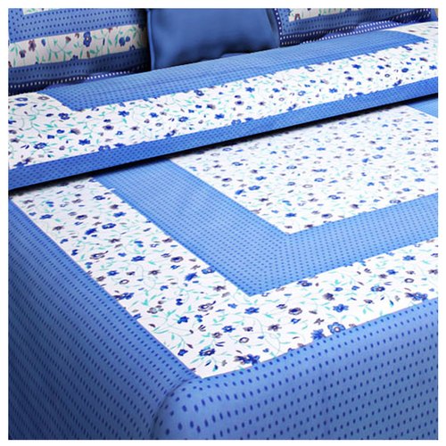 90By100 Inches Jaipuri Booti Double Bedsheet with 2 Pillow Covers