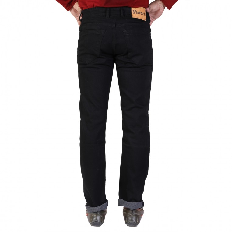 Denim Vistara Men`s Black Colored Slim Fit Jeans