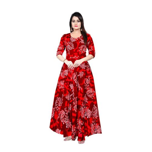 Rajasthani Print Full Length Rayon Gown