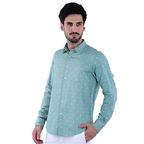 Green Printed Shirt 100% Cotton Youth Fit