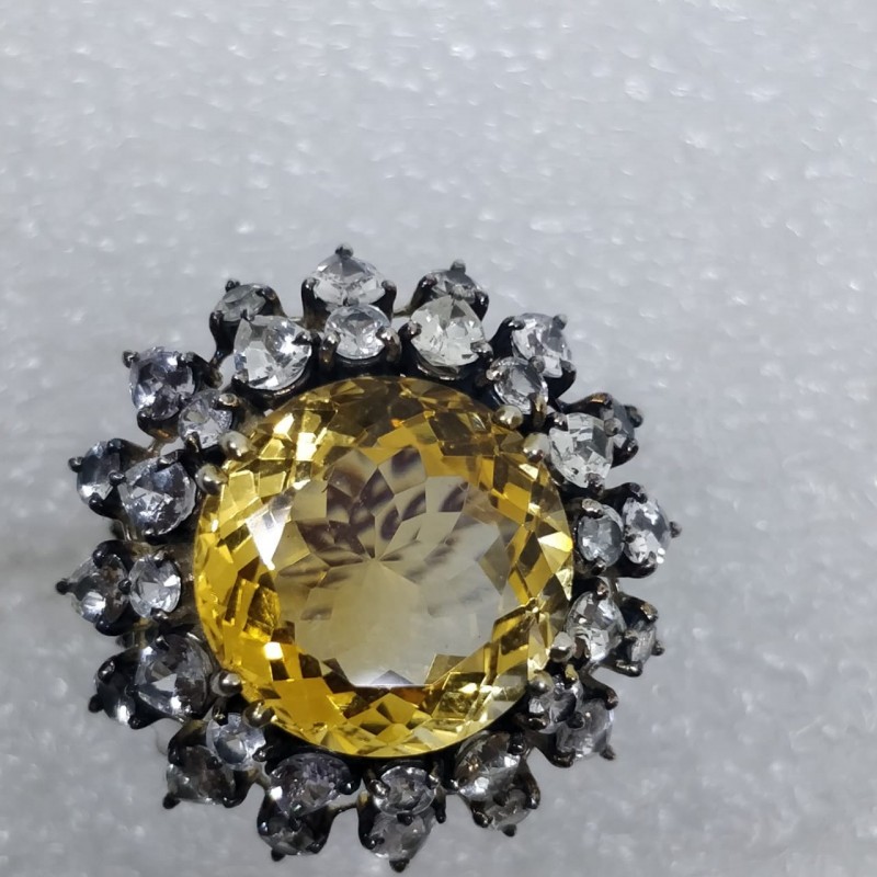 Morning Sun Citrine & White Sapphire Ring