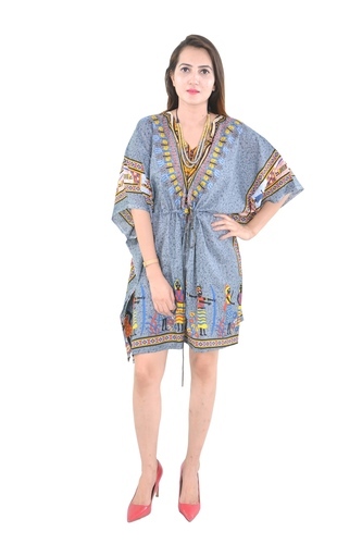 Grey Cotton Wear Poncho Kaftan