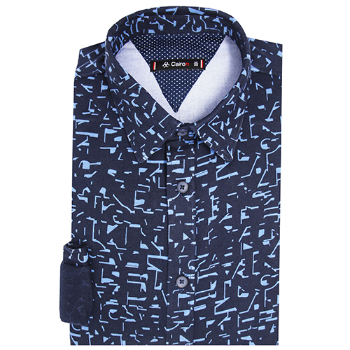 Blue Abstract Print Shirt 100% Cotton Youth Fit