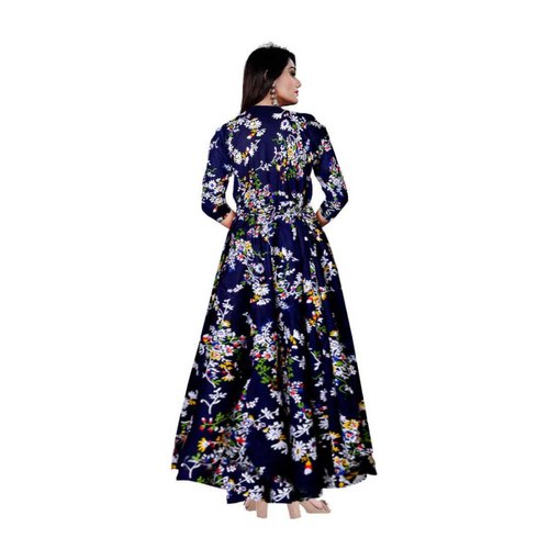 Jaipuri Bell Print Flower Rayon Dress