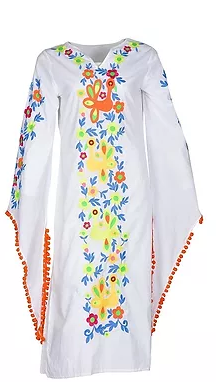 Cotton Kaftan with Photo Embroidery